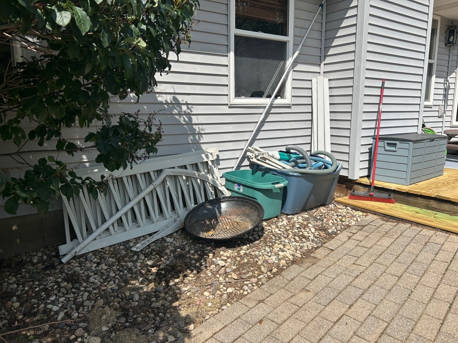 Clean outdoor area after BJ's Services completed the cleanup